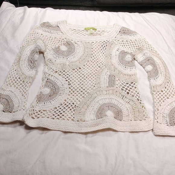 Sigrid Olsen women's fabric meshed sweater size Medium - Picture 1 of 13